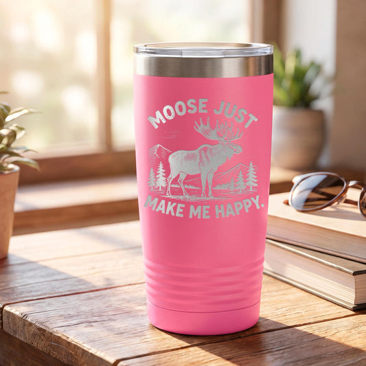 Personalized Moose Tumbler, 20 Oz. Stainless Insulated Travel Cup