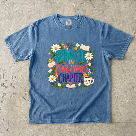 Book Lover Shirt Sprinkle One More Chapter Floral Cottagecore Tee