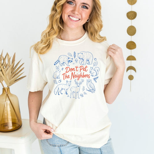 Cabin Core Shirt Dont Pet The Neighbors, Respect The Locals Raccoon Shirt, Weirdcore Woodcut Hiking Shirt, Nature Lover Vacation Shirt
