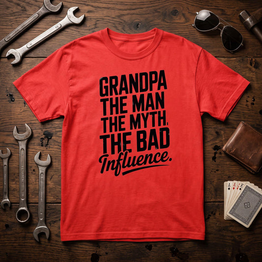Grandpa Shirt, Funny Grandpa Gift, Grandpa The Man The Myth The Bad Influence T-Shirt, Comfort Colors Tee, Gift for Grandfather