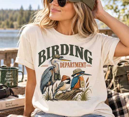 Bird Watching Shirt, Birding Department Graphic Tee, Bella Canvas