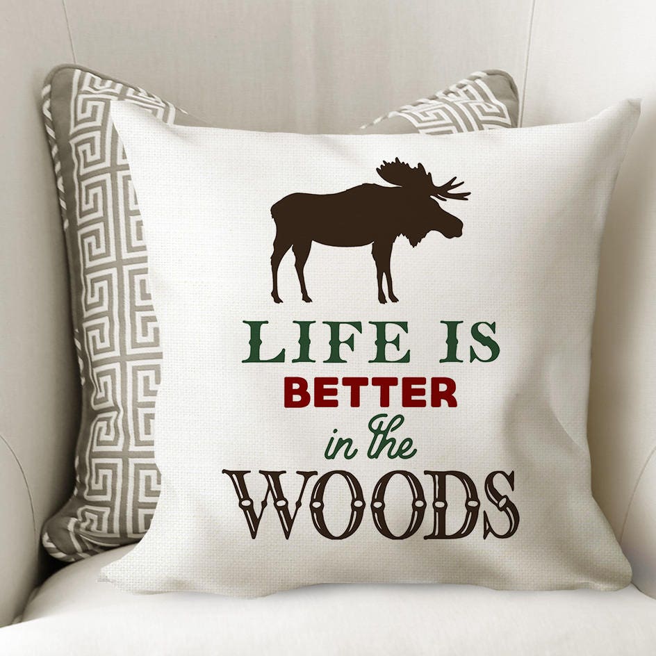 Cabin Decor Moose Pillow Cover