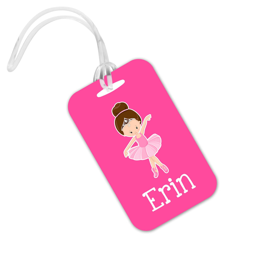 Ballet Bag Tag - Pink Girls Luggage Tag - Ballerina Backpack Name Tag - Ballet ID Tag - Stocking Stuffer