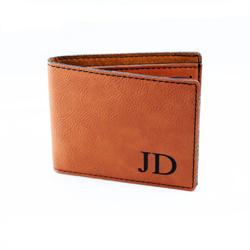 Groomsmen Gifts - Monogram Leather Wallet - Personalized Mens Wallet Gift for Groomsman