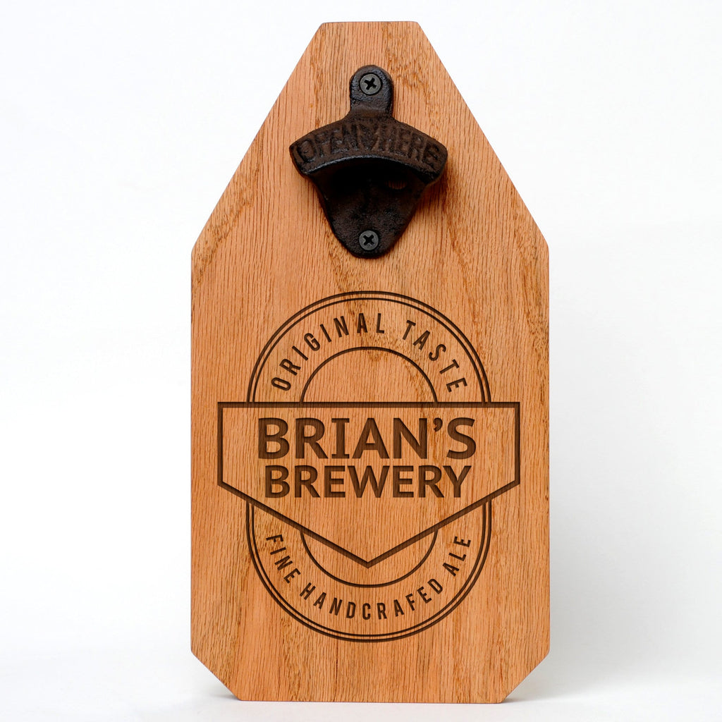Personalized Brewery Sign - Custom Wood Sign - Rustic Beer Bottle Opener