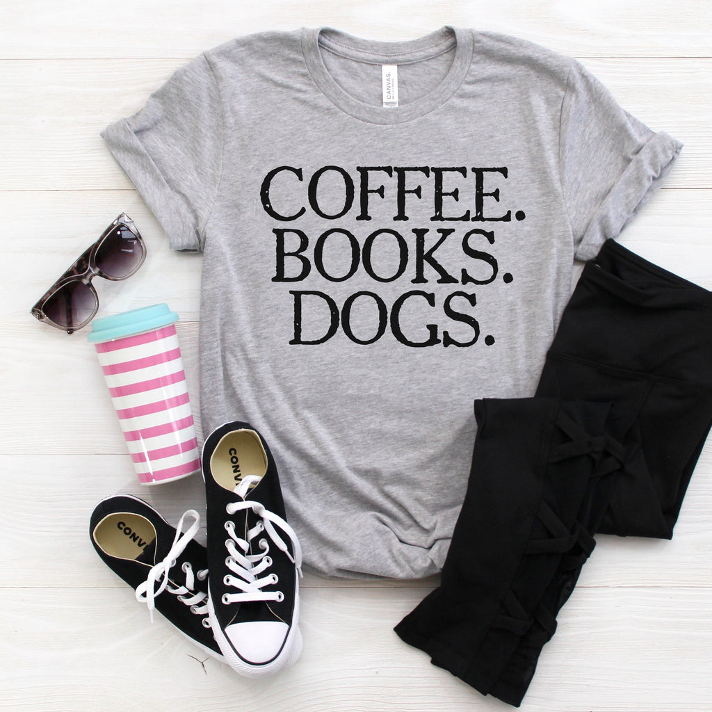 gifts for dog lovers - Coffee Books Dogs Tee Tshirt Womens Top