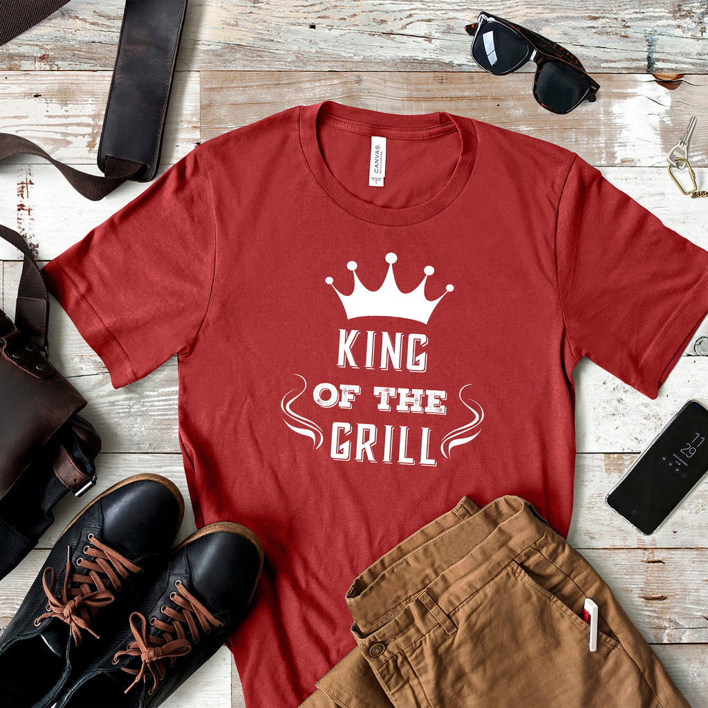 King of the Grill Tshirt for Men, BBQ Cooking Gift for Dad, Grilling Gift Idea,