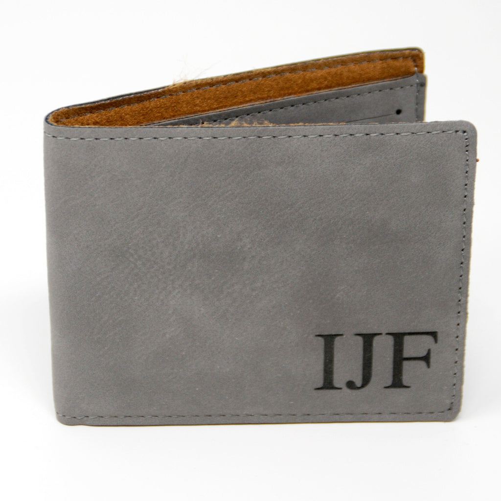 Groomsmen Gifts - Monogram Leather Wallet - Personalized Mens Wallet Gift for Groomsman