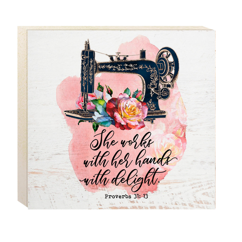 Proverbs 31 Wall Art - Sewing Machine Room Decor - Crafting Room Sign