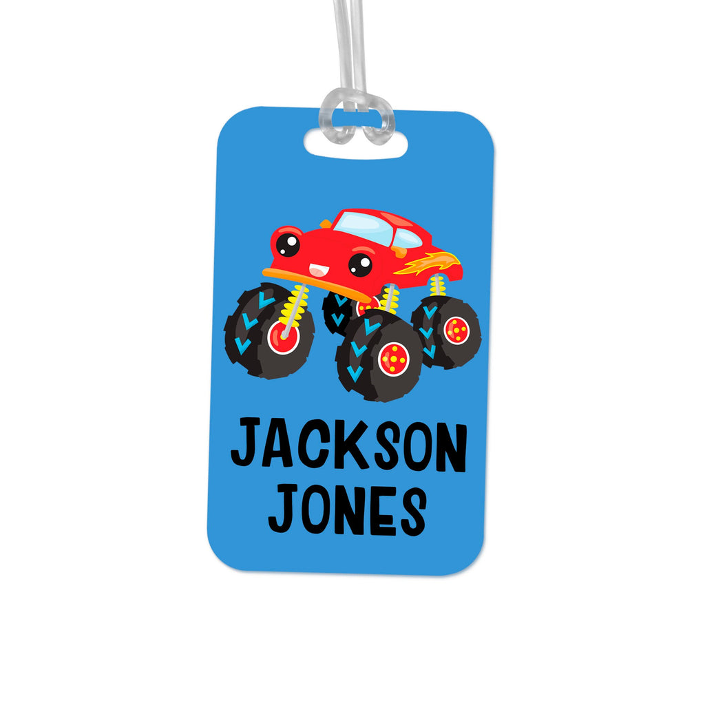 Boys Backpack Name Tag, Monster Truck School Bag Tag, Boy Back to School Gift