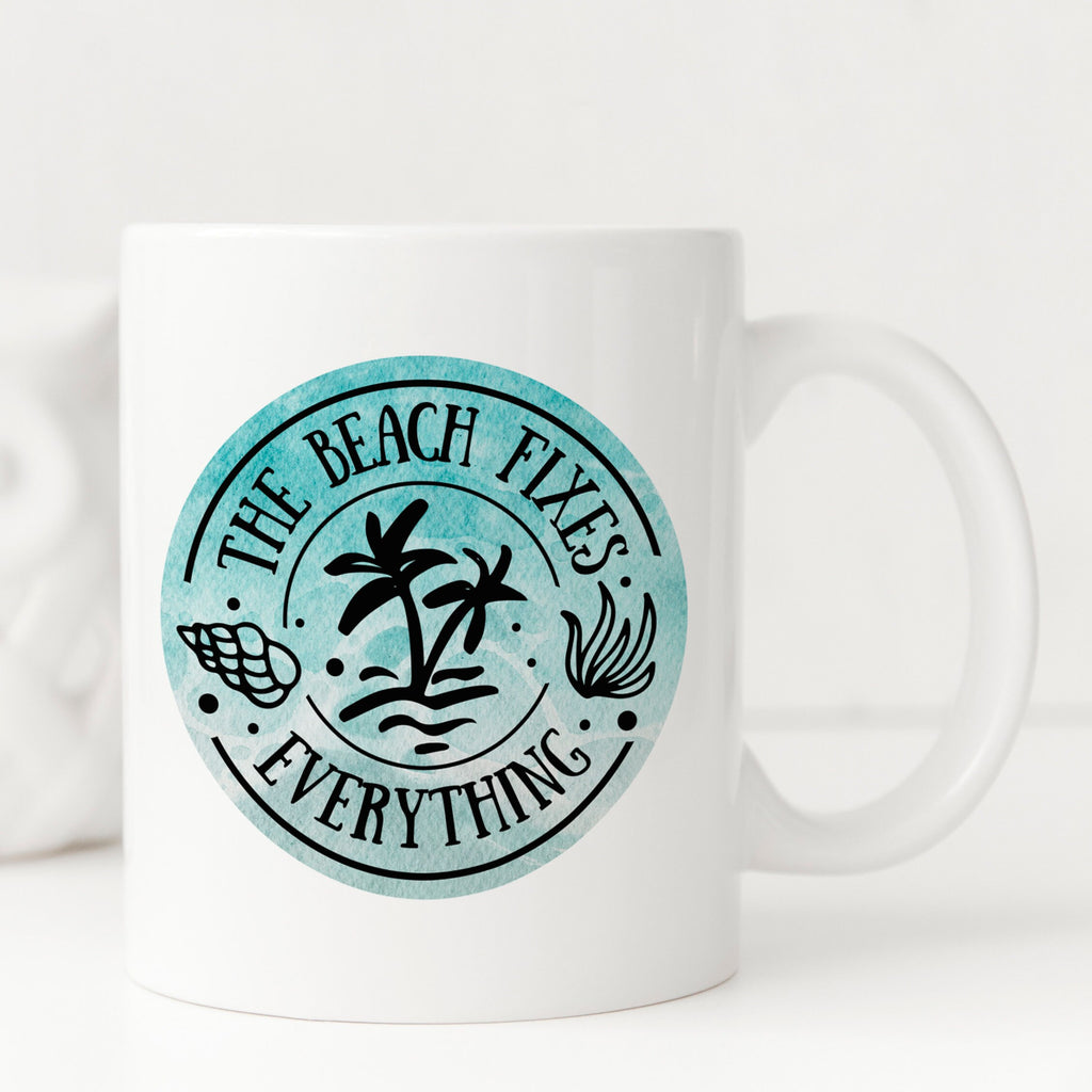 Beach Mug - beach house gift - beach gifts for her - ceramic tea mug - beach decor - gift for her - Ocean Coffee Mug