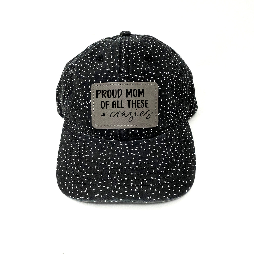 Mom Hat - leather patch hat - Leopard Pattern trucker baseball cap - ponytail hats for women - Gift for Mom - mama hat