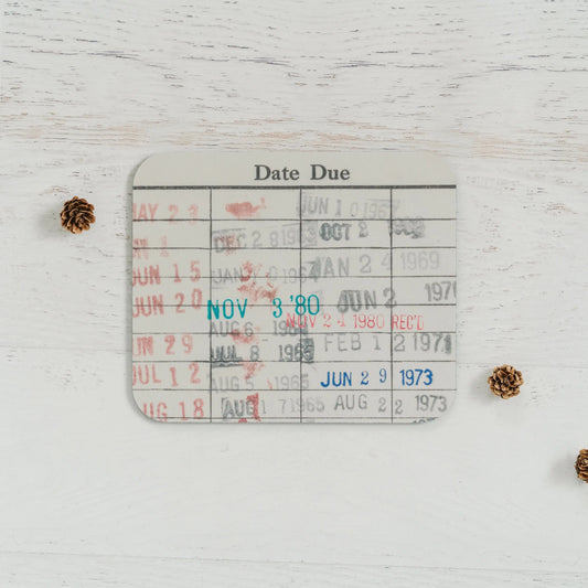 Book Lover Gift - Library Checkout Card Mouse Pad - Computer mousepad gift for readers library vintage due date book card