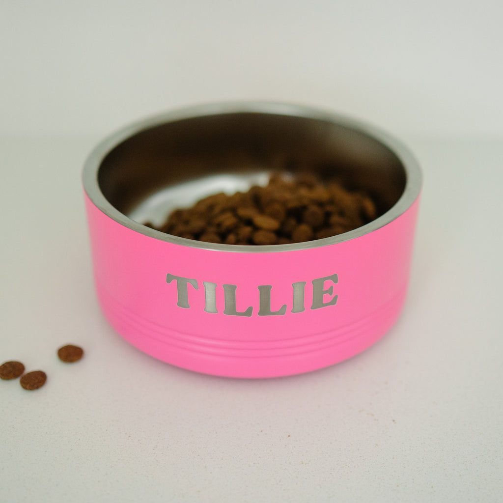 Personalized Dog Bowl, Custom Name Pet Bowl, Stainless Steel Engraved Dog Food Bowl, Water bowl for dogs, Gift for pet owners