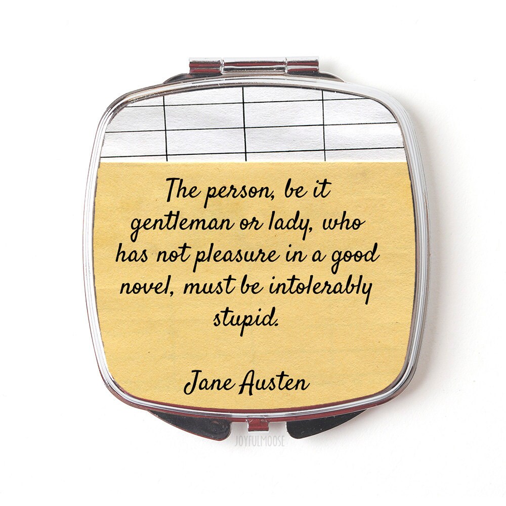 Jane Austen Compact Mirror - Jane Austen Gift - Jane Austen Quote Compact Mirror, literary gift for reader