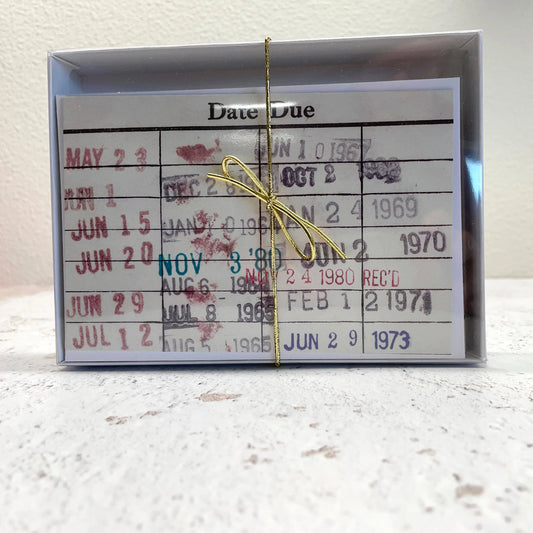 Library Book Due Date Blank Notecard Set - Joyful Moose