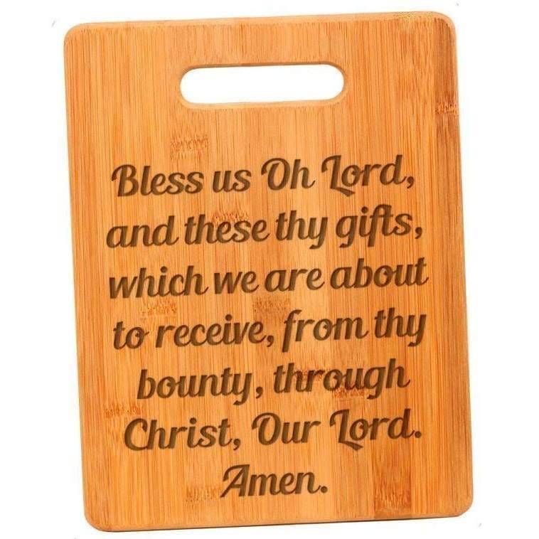 Christian Bamboo Cutting Board - Bless us oh Lord