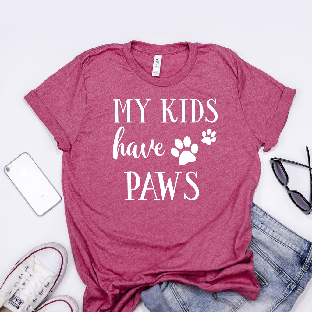 Dog Mom Shirt My Kids have Paws Fur mama Gift
