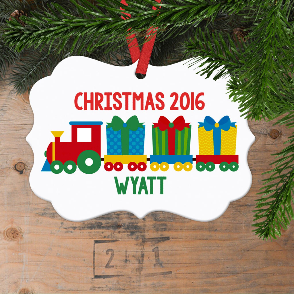 Christmas Ornaments for boys - Personalized Train Christmas Ornament for kids