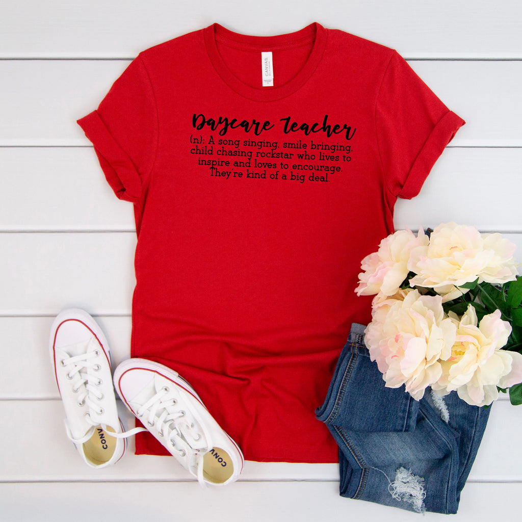 Daycare Teacher T-shirt - Womens Graphic Tees Preschool Teacher Definition - Gift for Daycare Provider