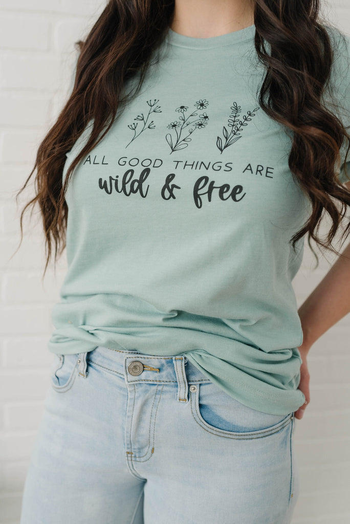 Wildflower Tshirt, Floral Tshirt, Gift for Her, Wild Flowers Shirt, Tshirt women boho, Tshirt women trendy Wild & Free graphic tee