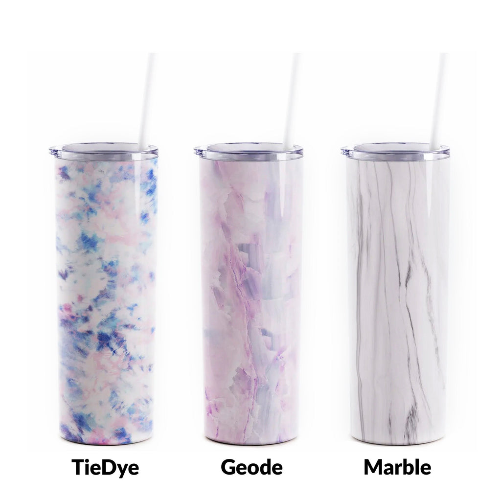Personalized Tumbler with Straw, Tie Dye Tumbler, Marble Skinny Tumbler, Bridesmaid Tumbler, 20oz Tumbler with lid, gifts for friend