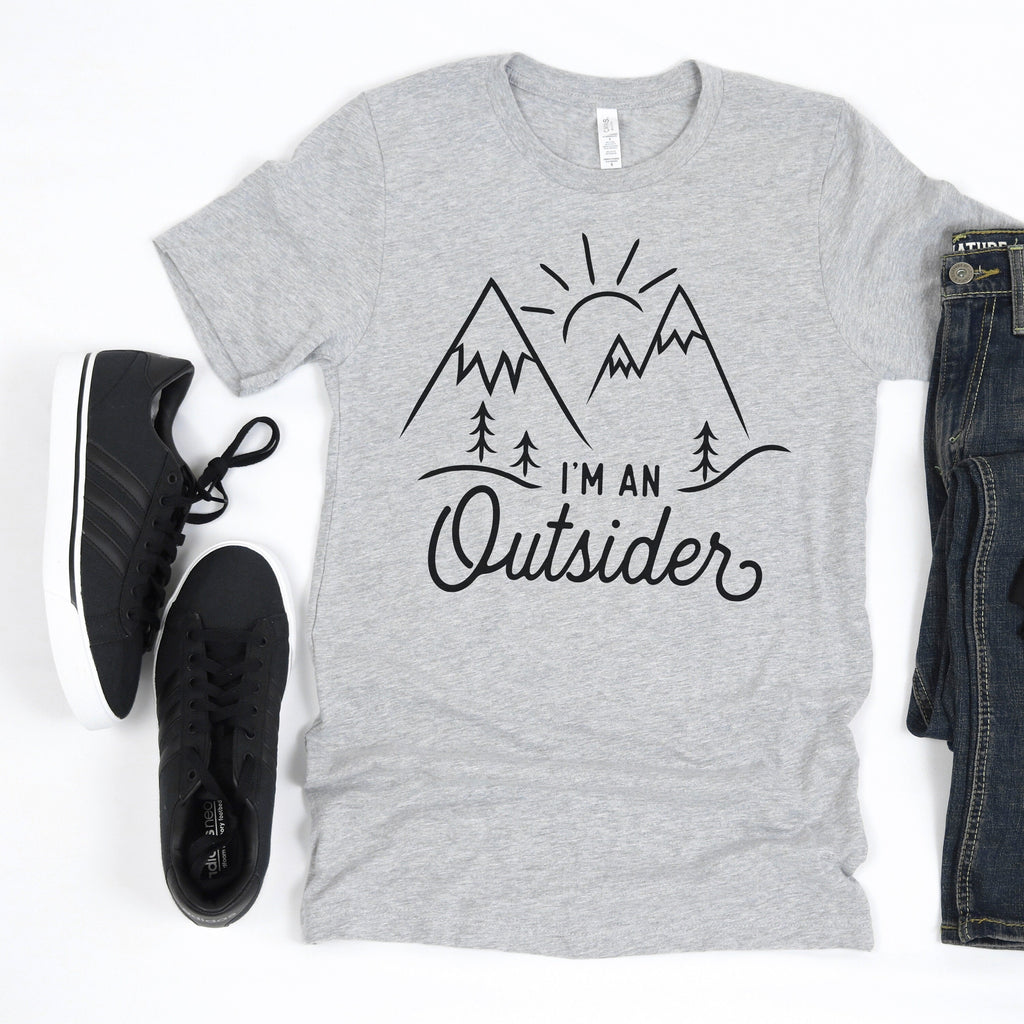 hiking shirt - I am an outsider tshirt - hiking gifts for men - mountain tshirt men - outdoor adventure tshirts
