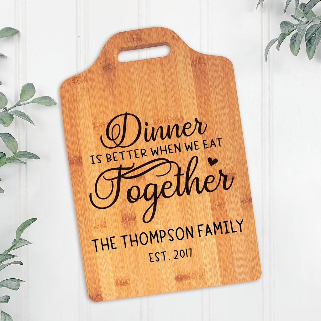 Personalized Cutting Board, Large wood cutting board with handle, bamboo cutting board, customized cutting board, family sign, kitchen decor