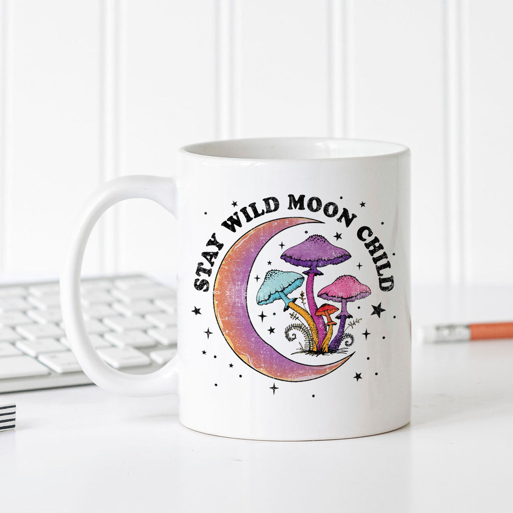 Mushroom Gifts | Mushroom Coffee Cup | Mushroom Coffee Mug | Mushroom Lover | Ceramic Mushroom Mug Cottagecore Gift Retro Moon Child Mug