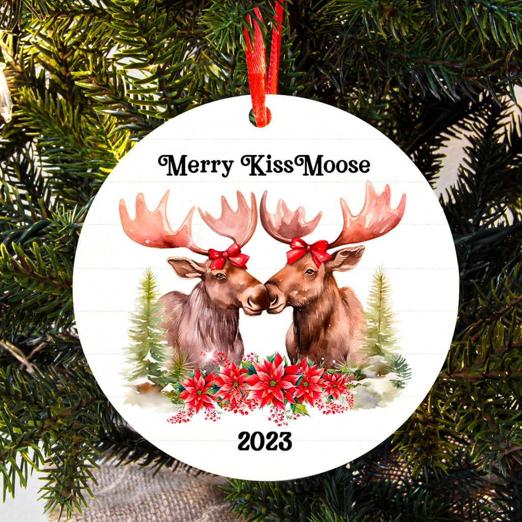 Moose Christmas Ornament, ornaments Christmas Personalized Gifts, Moose Gifts funny ornament, Couples Ornament