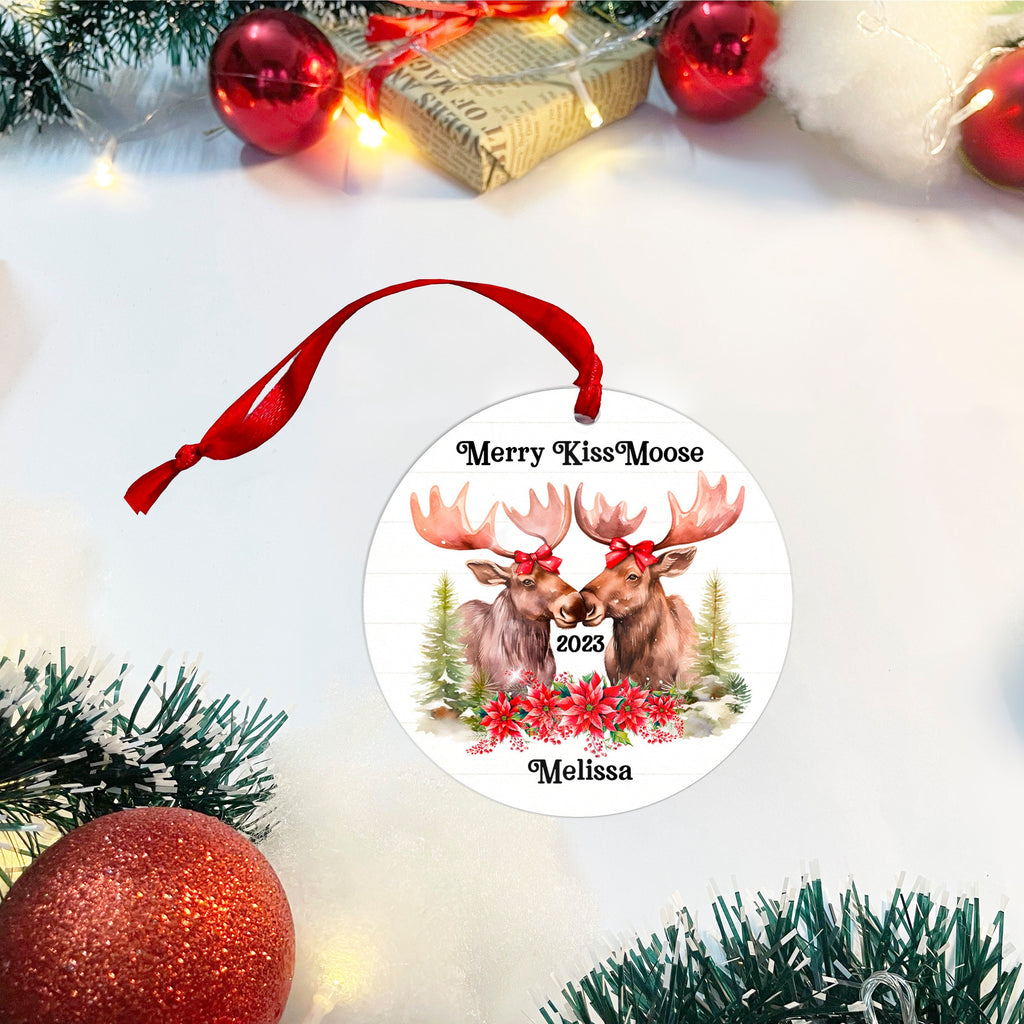 Moose Christmas Ornament, ornaments Christmas Personalized Gifts, Moose Gifts funny ornament, Couples Ornament