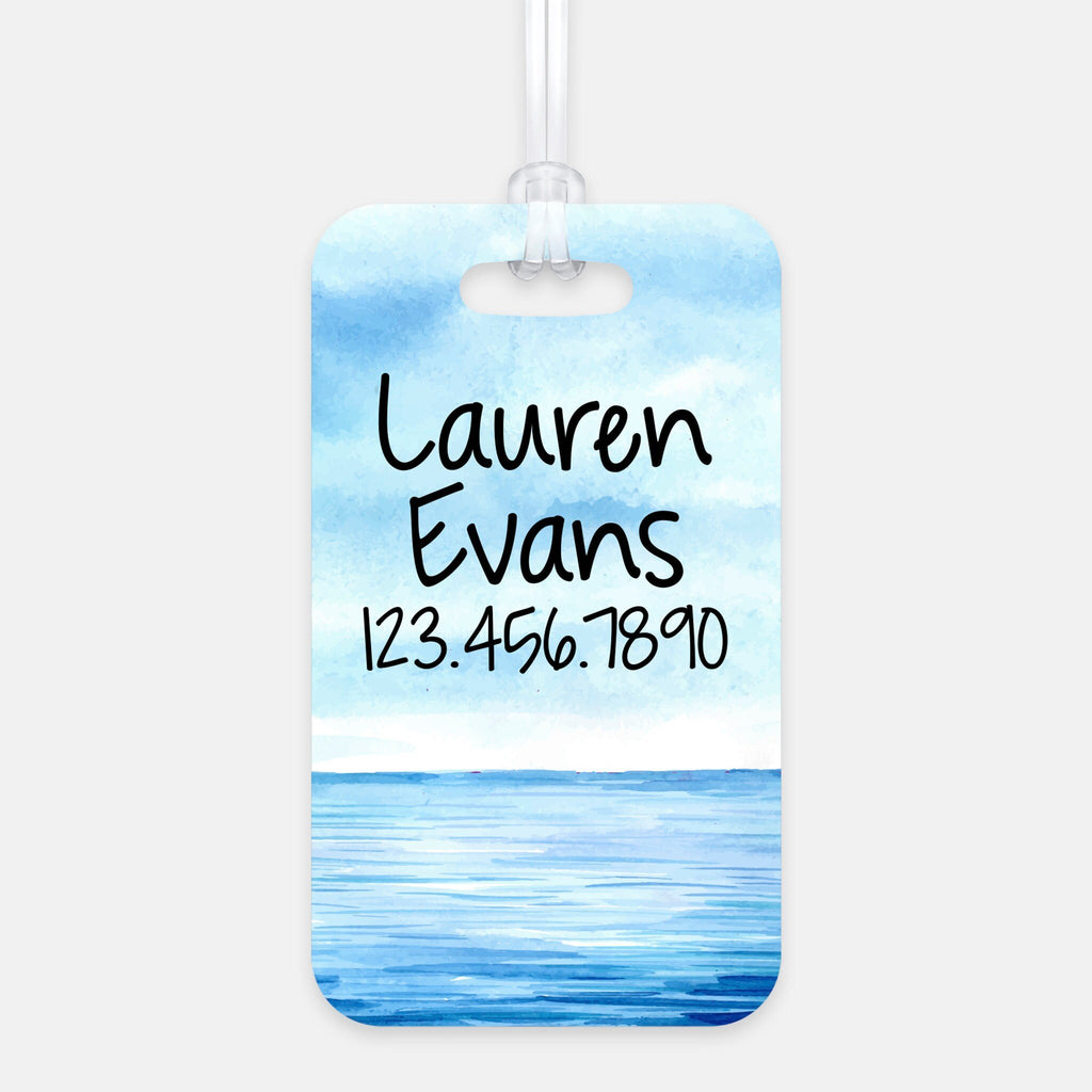 Luggage Tag, Beach Ocean Suitcase Name Tag, Backpack Name Tag, Back to School Bag Tag