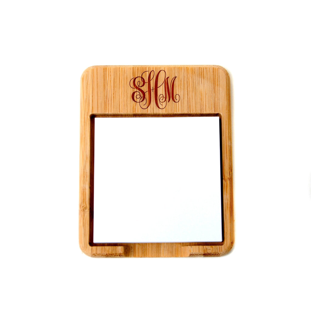 Monogram Sticky Note Holder - Office Gift - Bamboo Monogram Desk Accessory