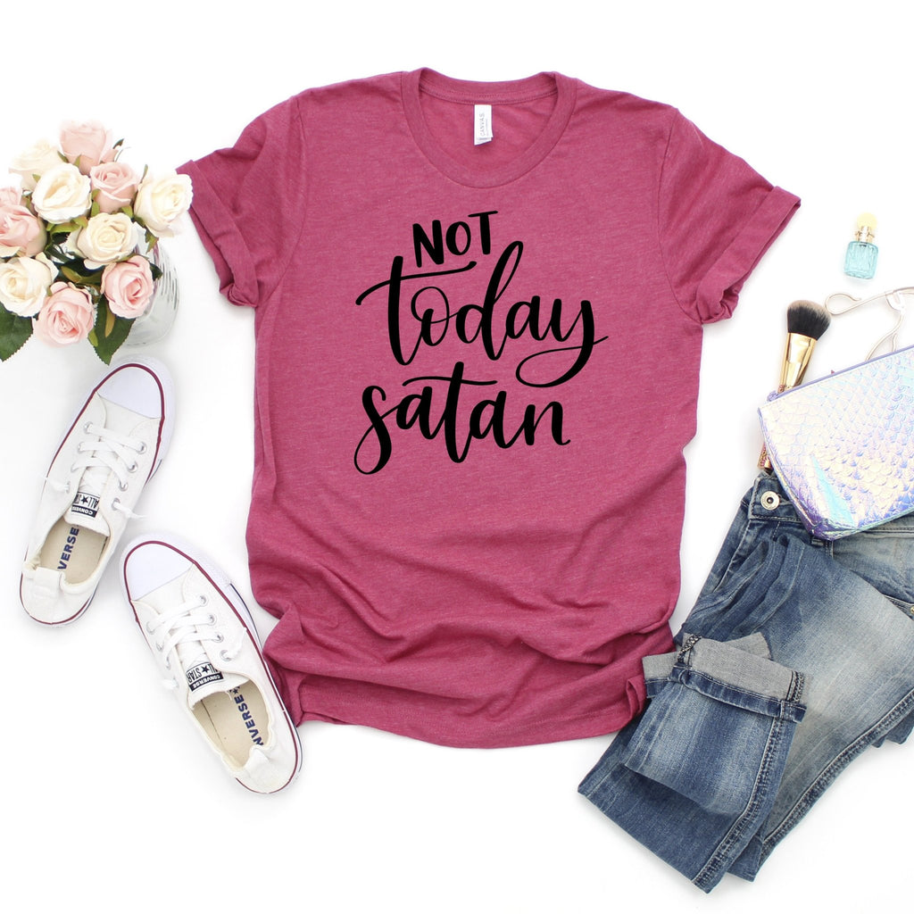 Not today Satan tshirt women, Christian graphic tshirt, christian gift jesus faith scripture bible