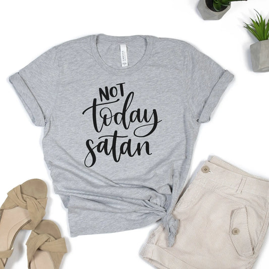 Not today Satan tshirt women, Christian graphic tshirt, christian gift jesus faith scripture bible
