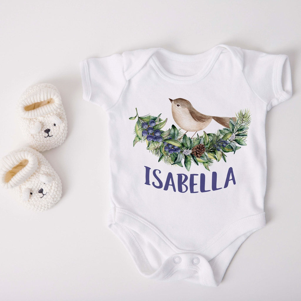 Personalized baby girl outfit, Baby Girl Bodysuit, Custom Baby Shower Gift, baby shower girl, woodland baby shirt spring greenery outfit