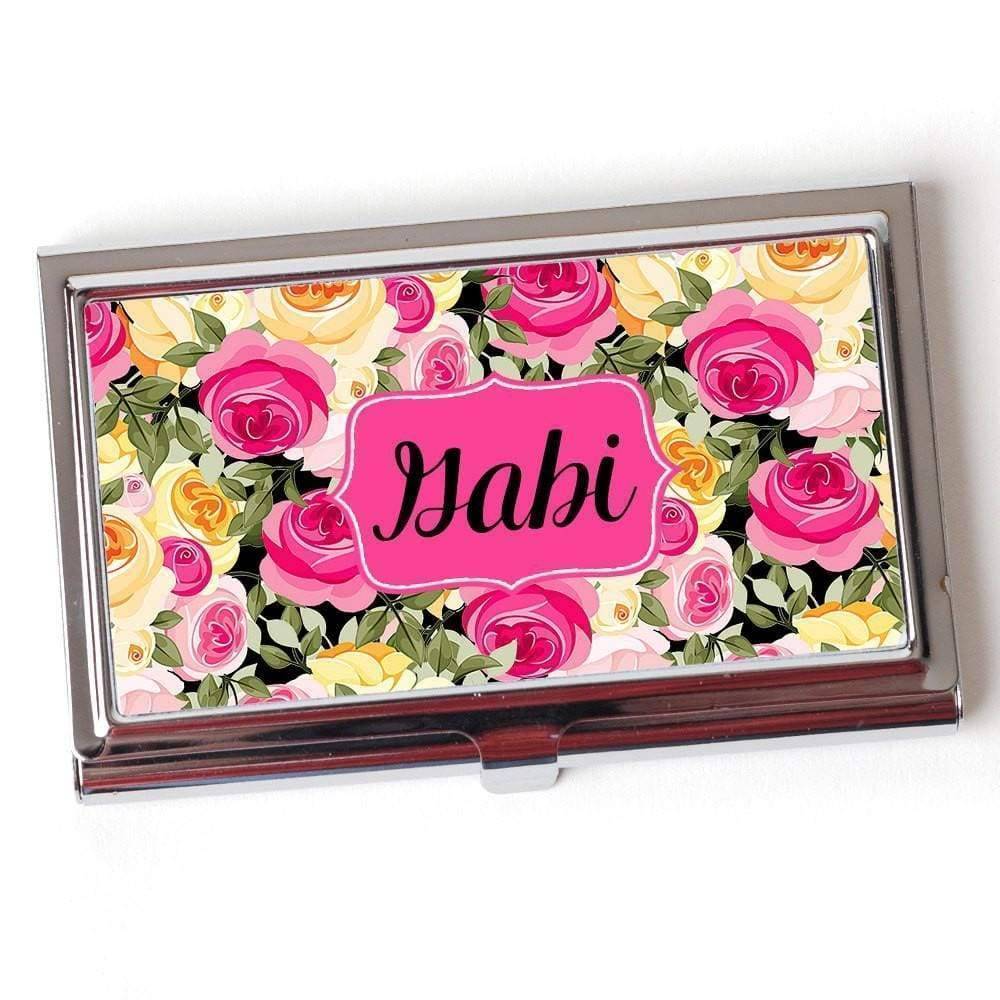 Personalized Business Card Case - Floral Business Card Case - Personalized Purse Business Card Case