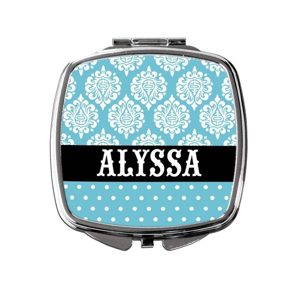 Personalized Compact Mirror - Turquoise