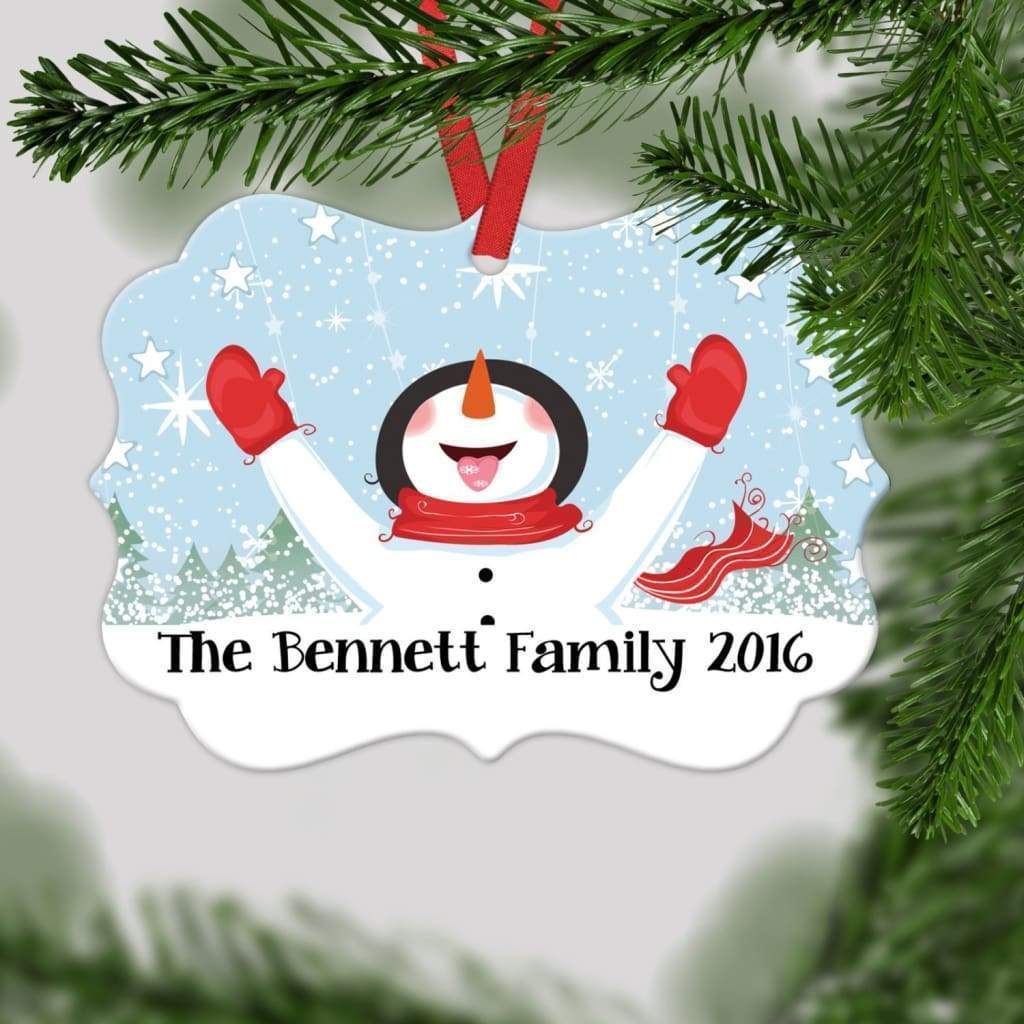 Personalized Snowman Christmas Ornament - Family Christmas Gift