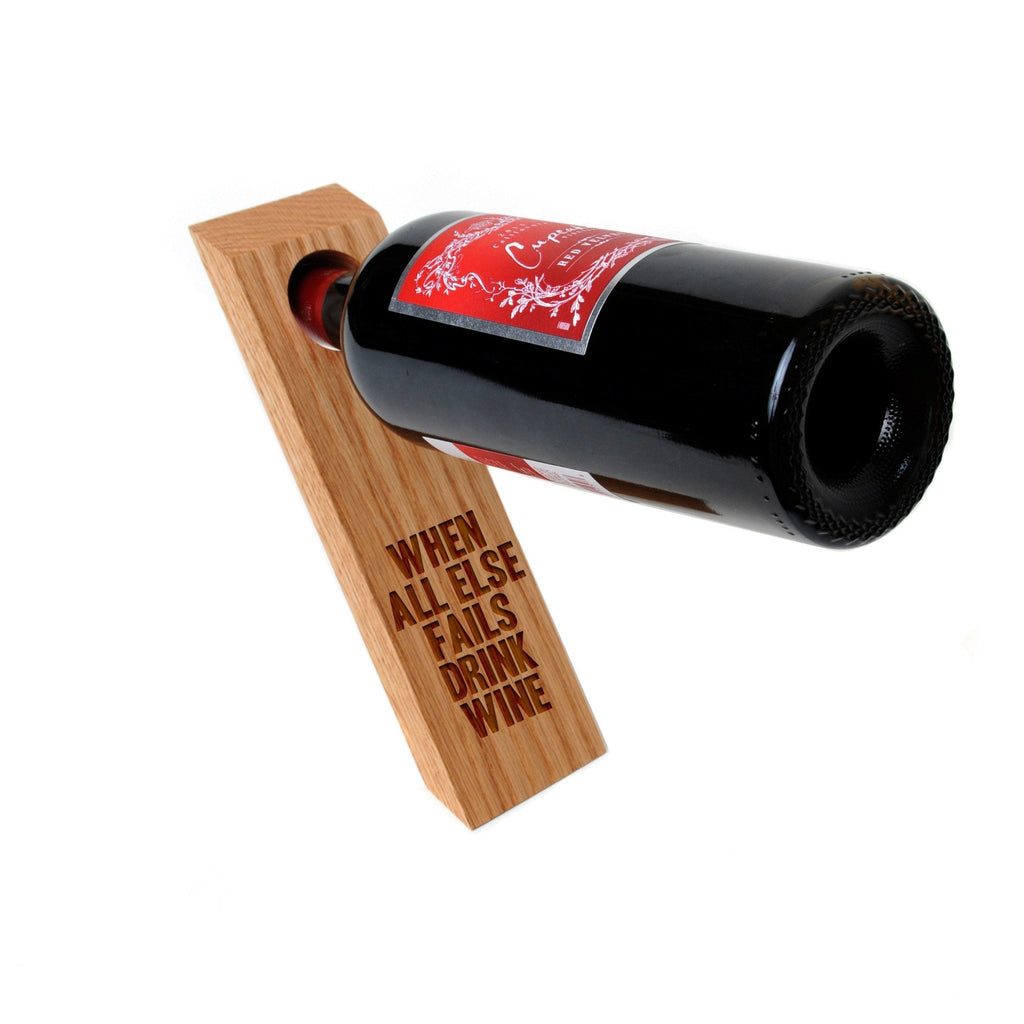 Wood Wine Bottle Balancer - Wine Bottle Girlfriend Gift - Gravity Defying Wine Bottle Holder