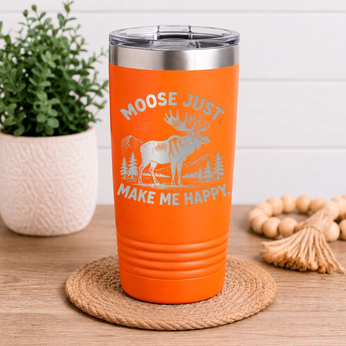 Personalized Moose Tumbler, 20 Oz. Stainless Insulated Travel Cup