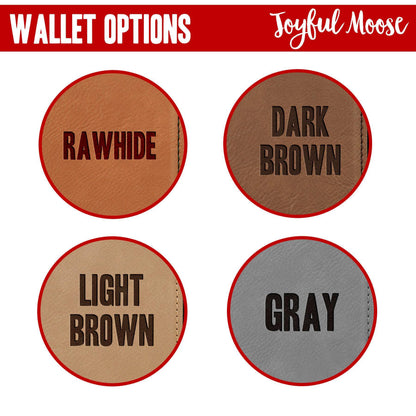Engraved Wallet For Dad – Brown Leather Slim Bifold Wallet With Card Slots