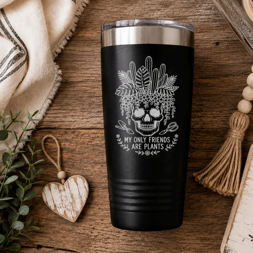 Plant Lover Tumbler, 20Oz Stainless Steel Skeleton Plant Mom Gift