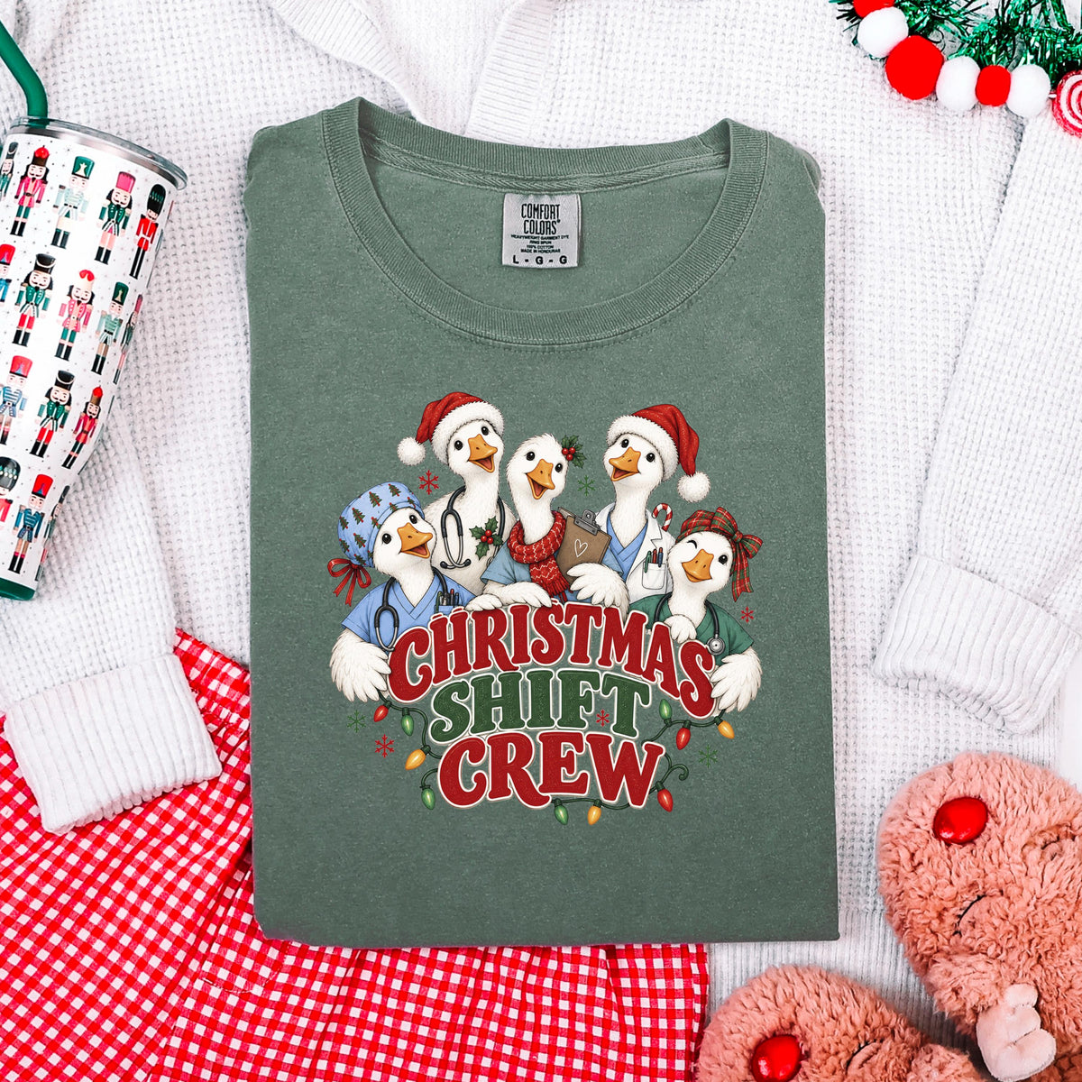 Christmas Shift Crew Shirt, Nurse Christmas Shirt, Medical Christmas Tee, Comfort Colors Holiday Nurse Gift, Doctor Christmas Shirt