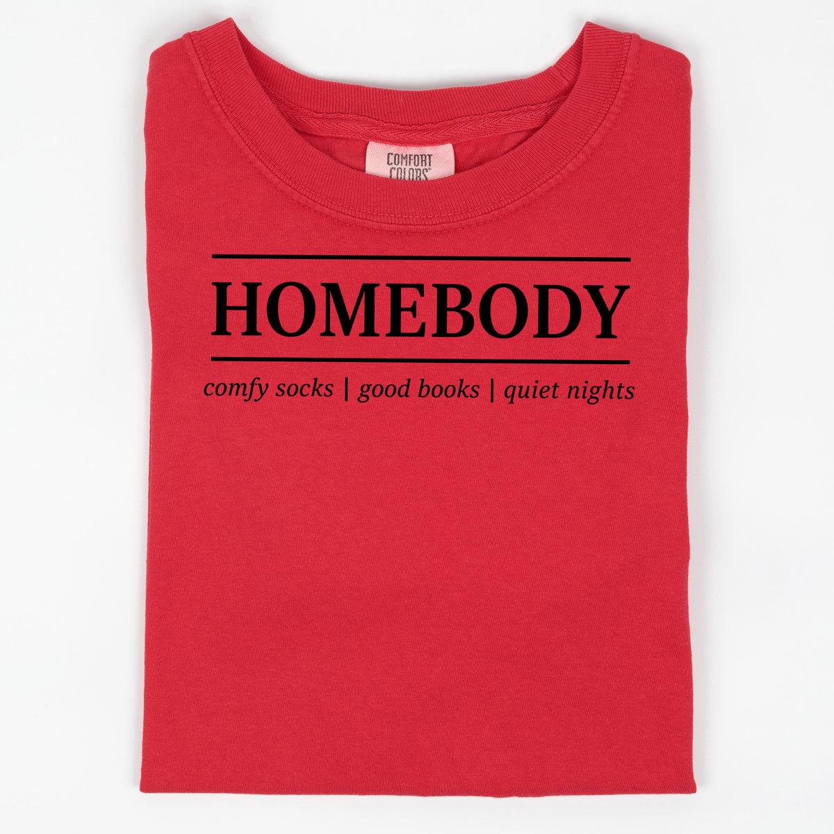 Homebody Shirt', Introvert Book Lover Tee, Comfort Colors Red Soft