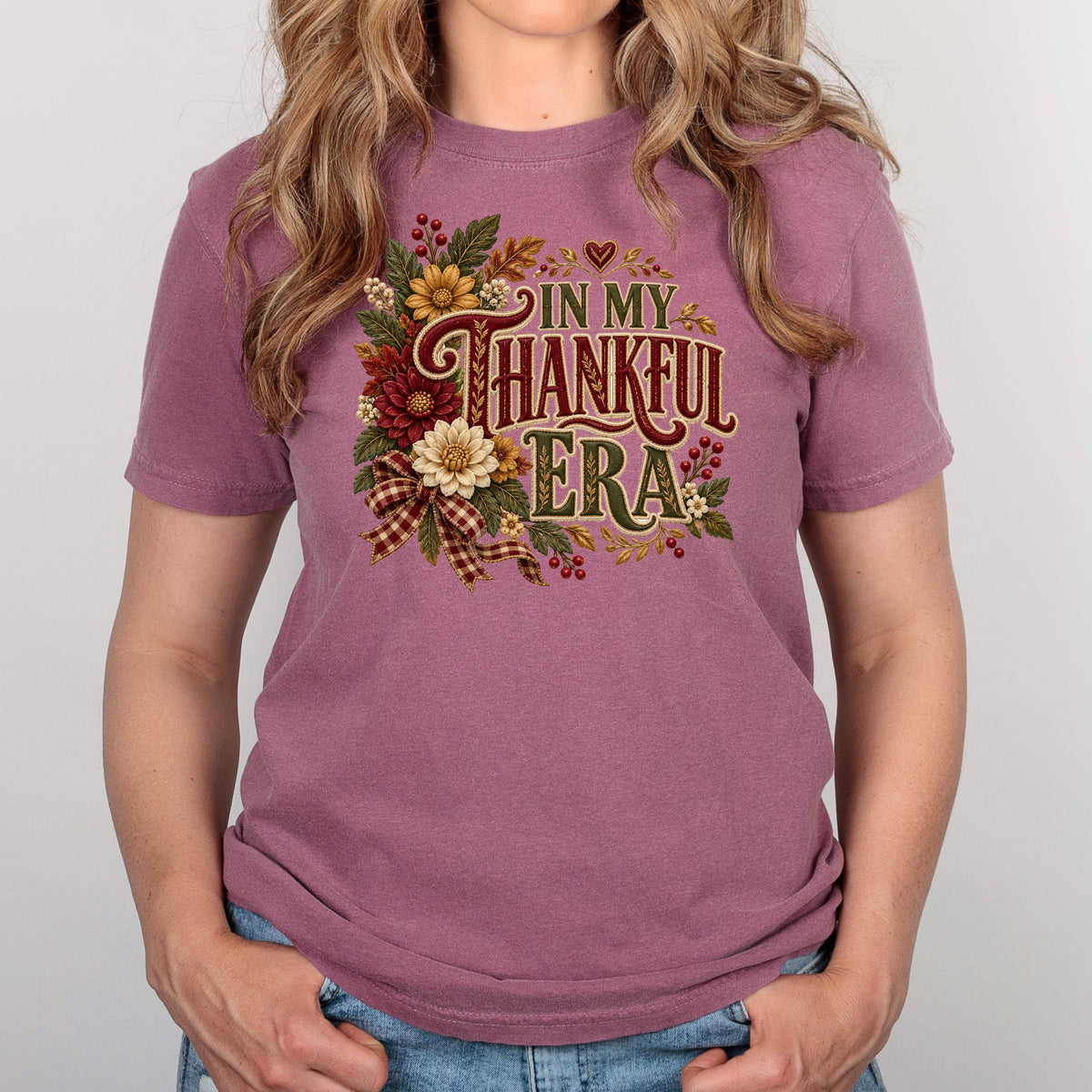 In My Thankful Era Shirt, Thanksgiving Shirt Women, Cute Fall Floral Grateful Tee, Autumn Gratitude Gift, Thankful Era Fall Top