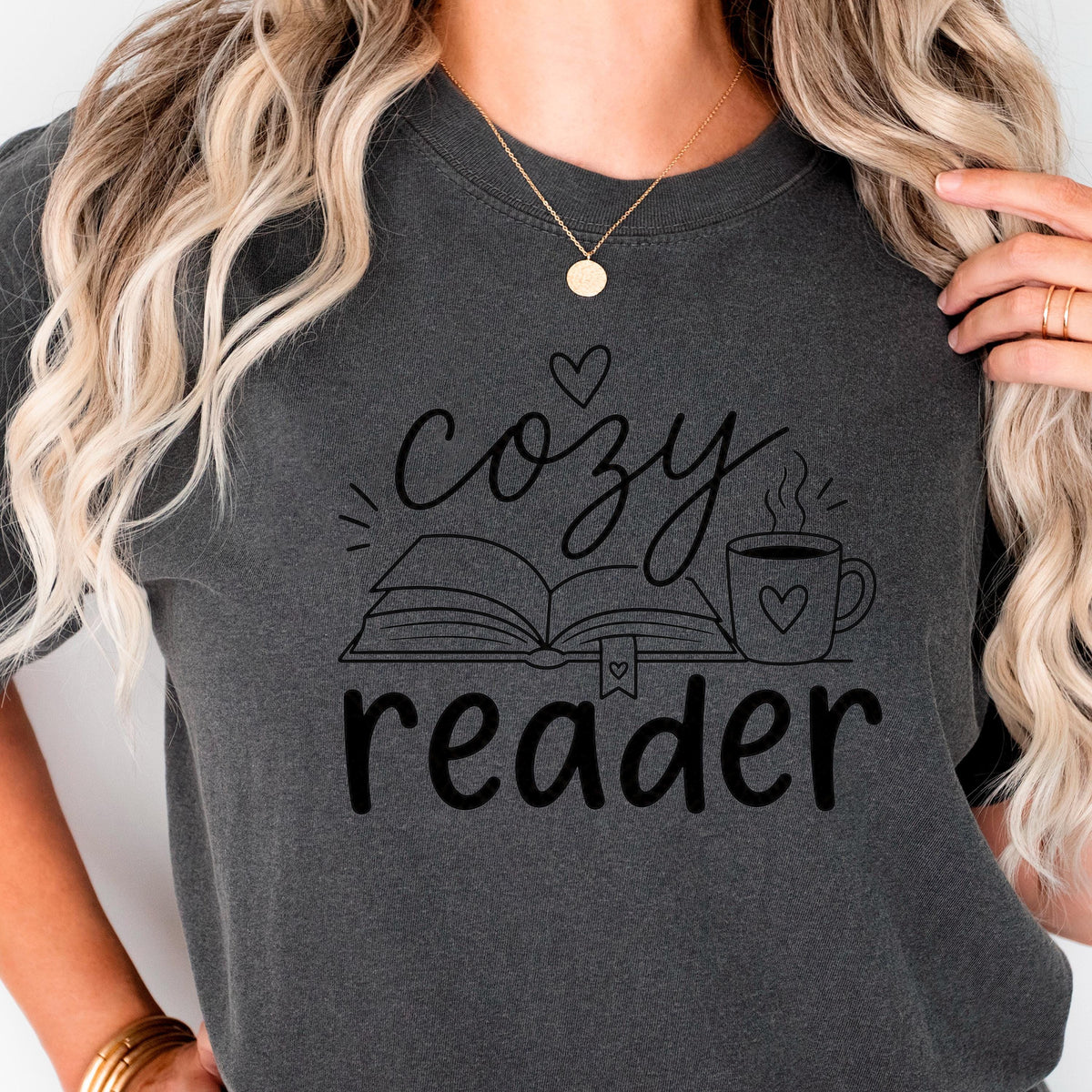 Cozy Reader Shirt, Book Lover Coffee Tee, Just One More Chapter Bookworm Shirt, Cute Reading Gift For Her, Book Club Bookish Top