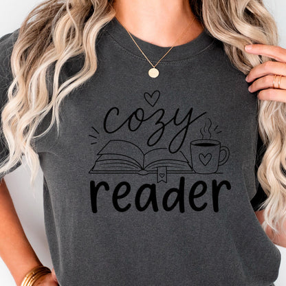 Cozy Reader Shirt, Book Lover Coffee Tee, Just One More Chapter Bookworm Shirt, Cute Reading Gift For Her, Book Club Bookish Top