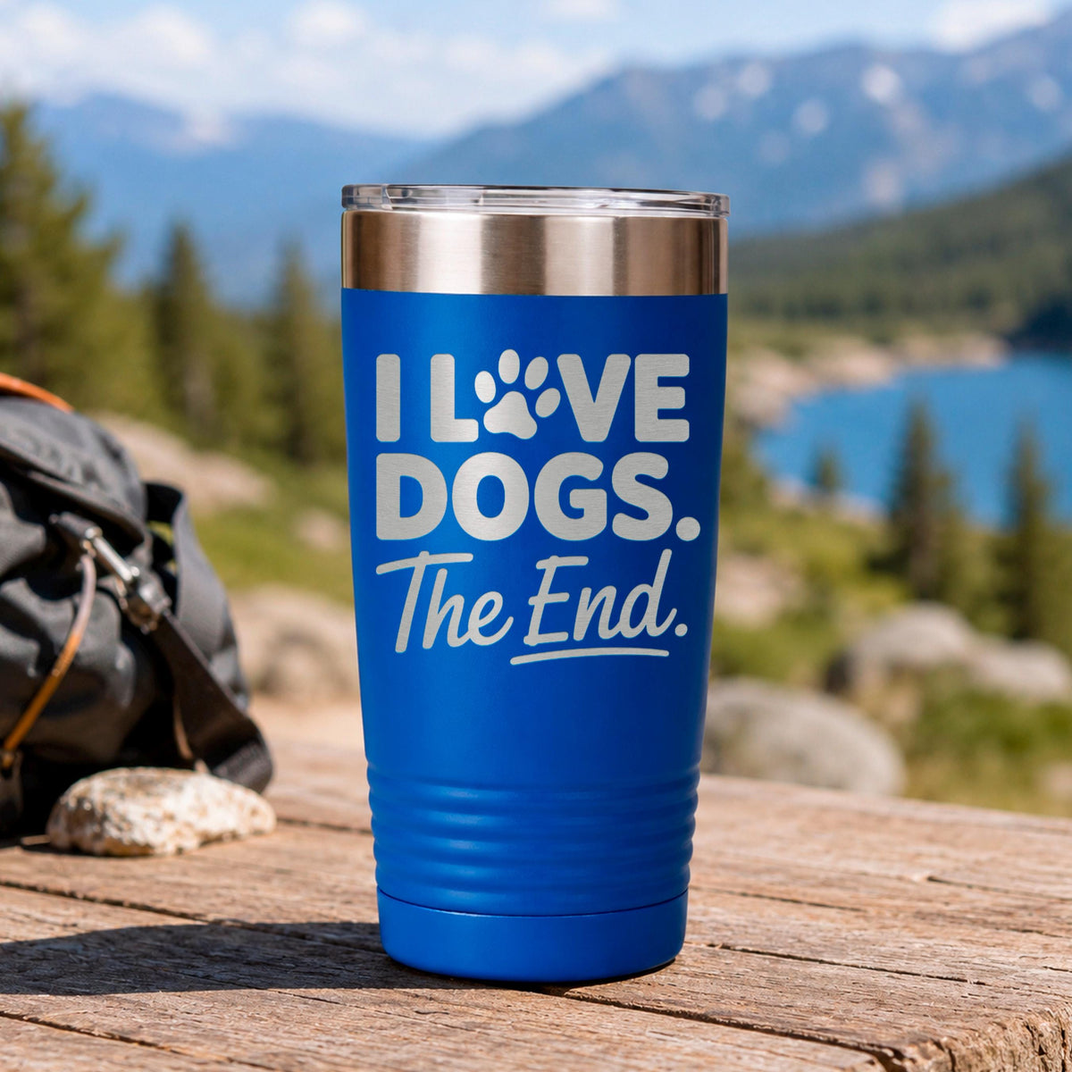 Dog Mom Tumbler, I Love Dogs The End, Cute Dog Paw Prints 20oz Tumbler, Dog Lover Gift, Dog Mom Travel Mug, Gift For Dog Mom