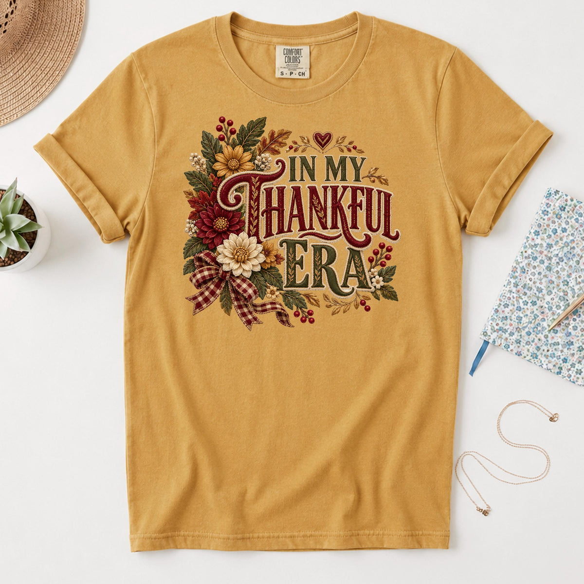 In My Thankful Era Shirt, Thanksgiving Shirt Women, Cute Fall Floral Grateful Tee, Autumn Gratitude Gift, Thankful Era Fall Top